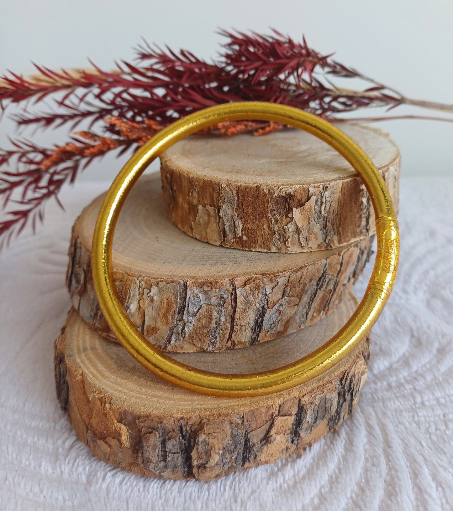 Jonc Bouddhiste Mantra Véritable - Doré