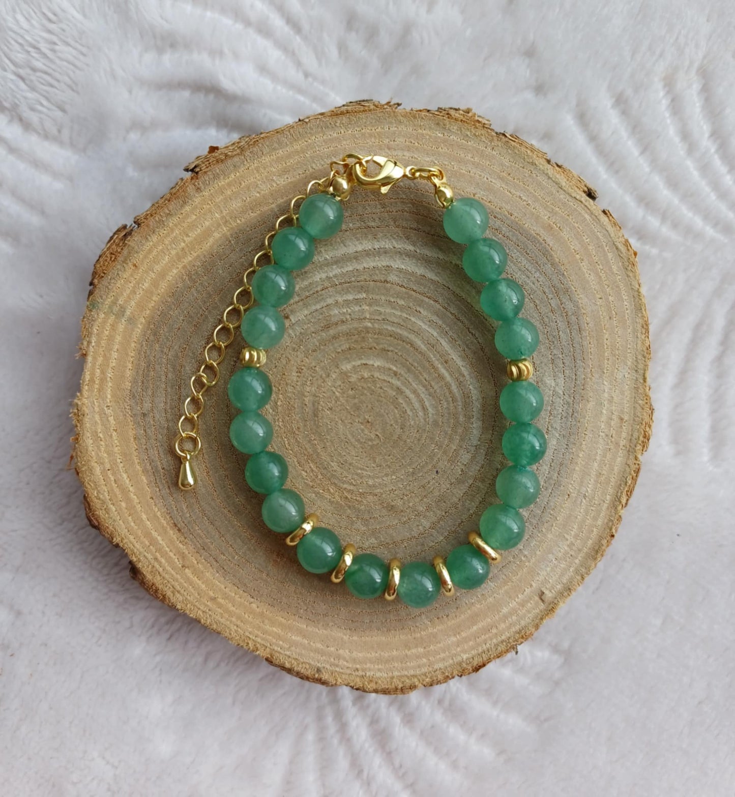Bracelet Perla Doré Aventurine verte 6mm