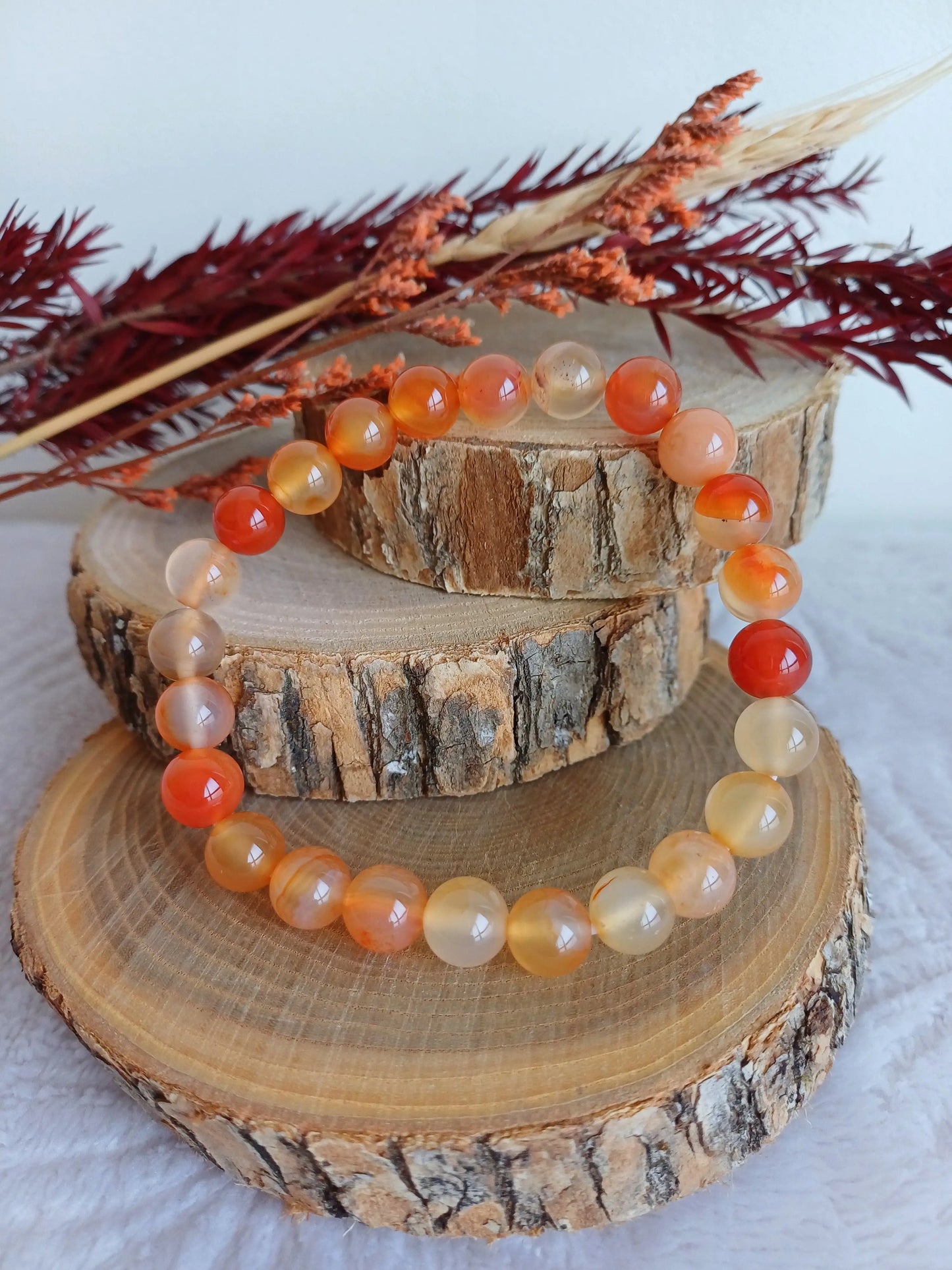 Bracelet Cornaline 8mm (A) - Perla Terra