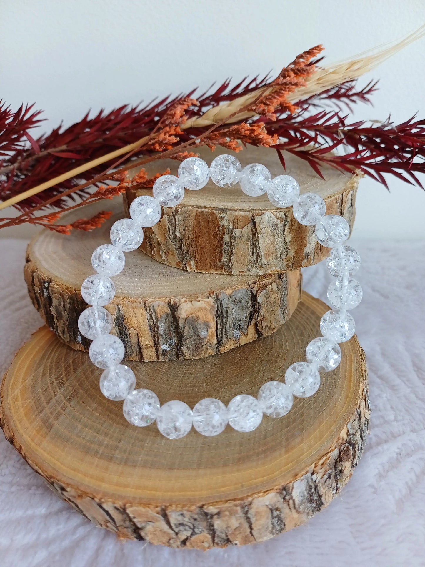 Bracelet cristal de roche Crack 8mm (A) - Perla Terra