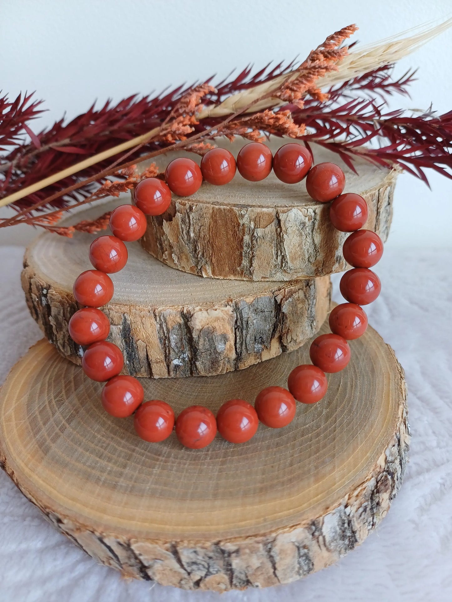 Bracelet Jaspe rouge 8mm (A) - Perla Terra