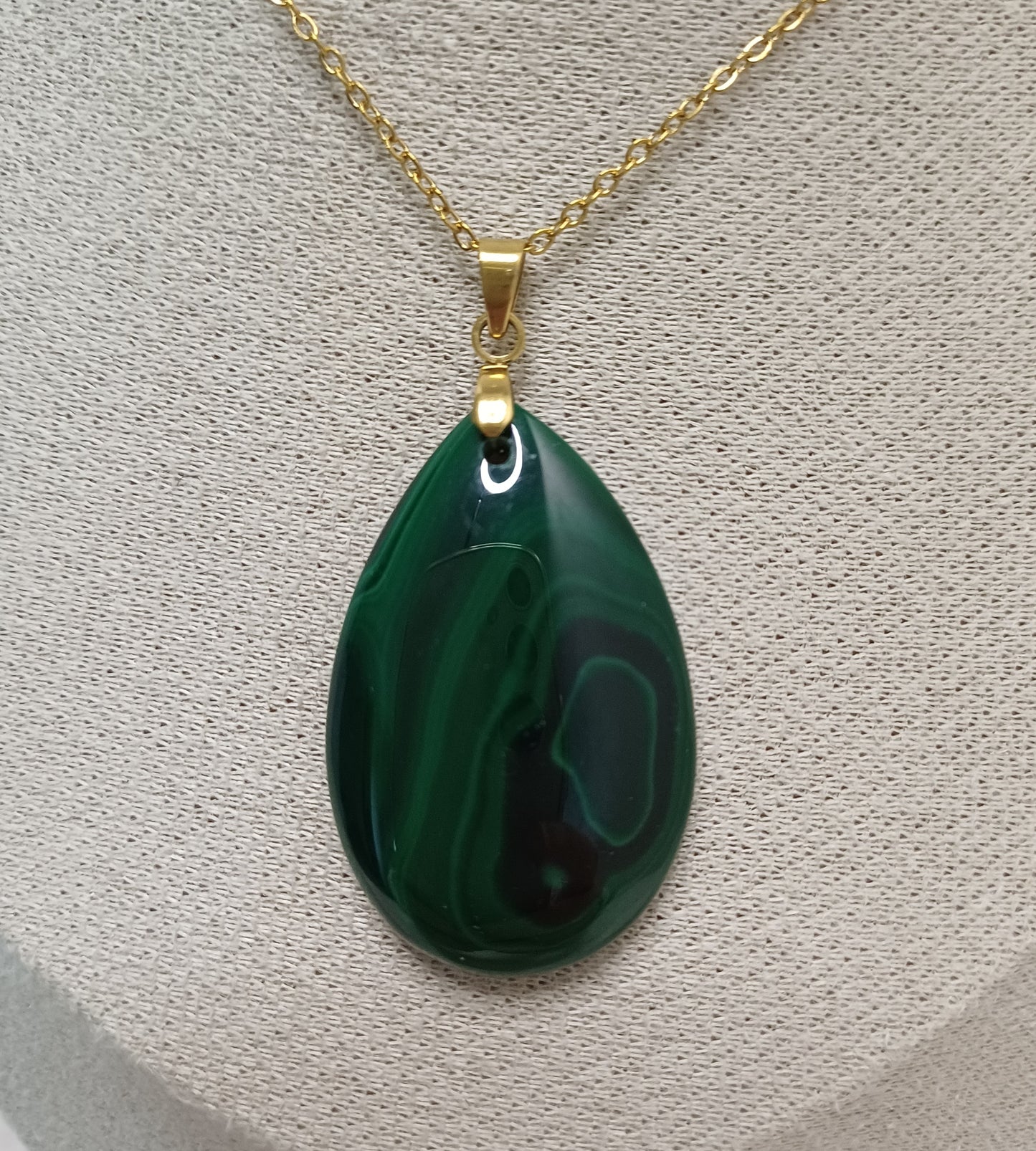 Pendentif Goutte Malachite (n°17)