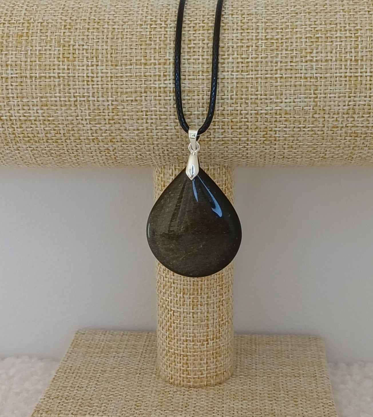 Pendentif Goutte Obsidienne Dorée (Qualité EXTRA)