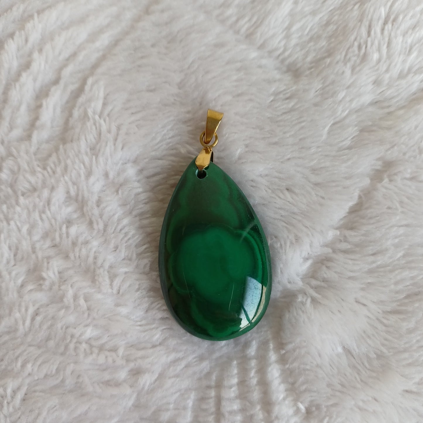 Pendentif Goutte Malachite (n°19) Perla Terra