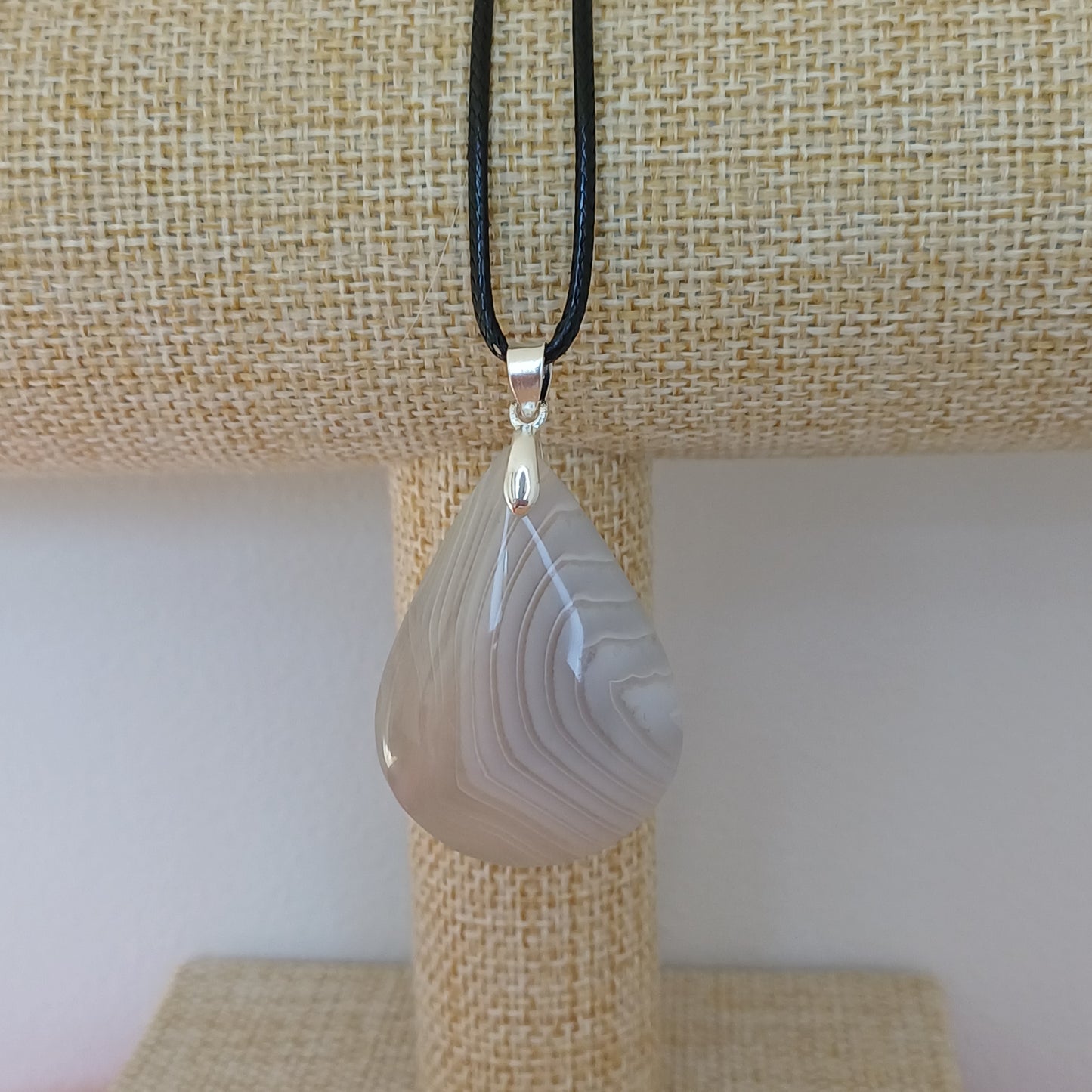 Pendentif Goutte Agate Rubanée - Perla Terra