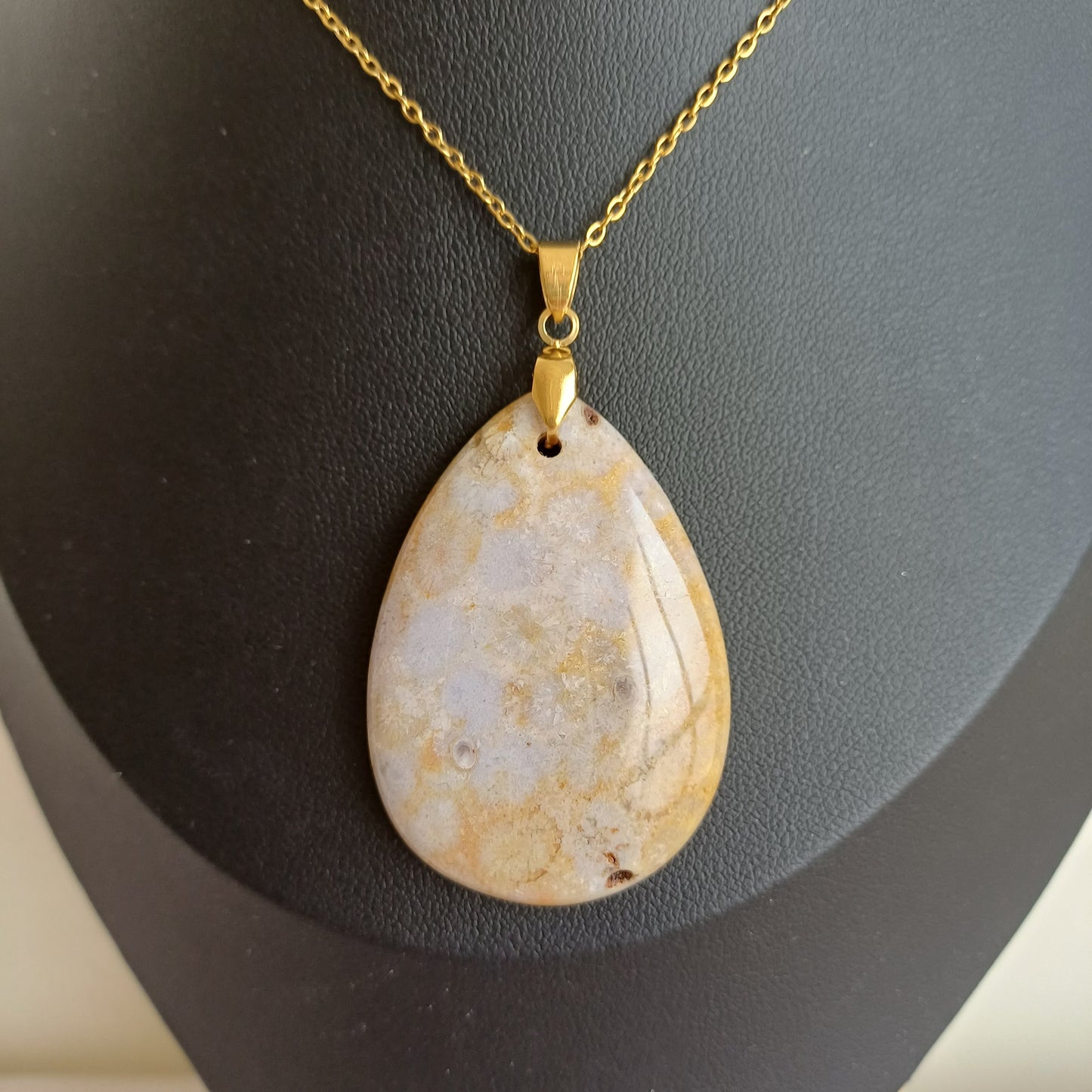 Pendentif Corail Fossile (n°32) Perla Terra