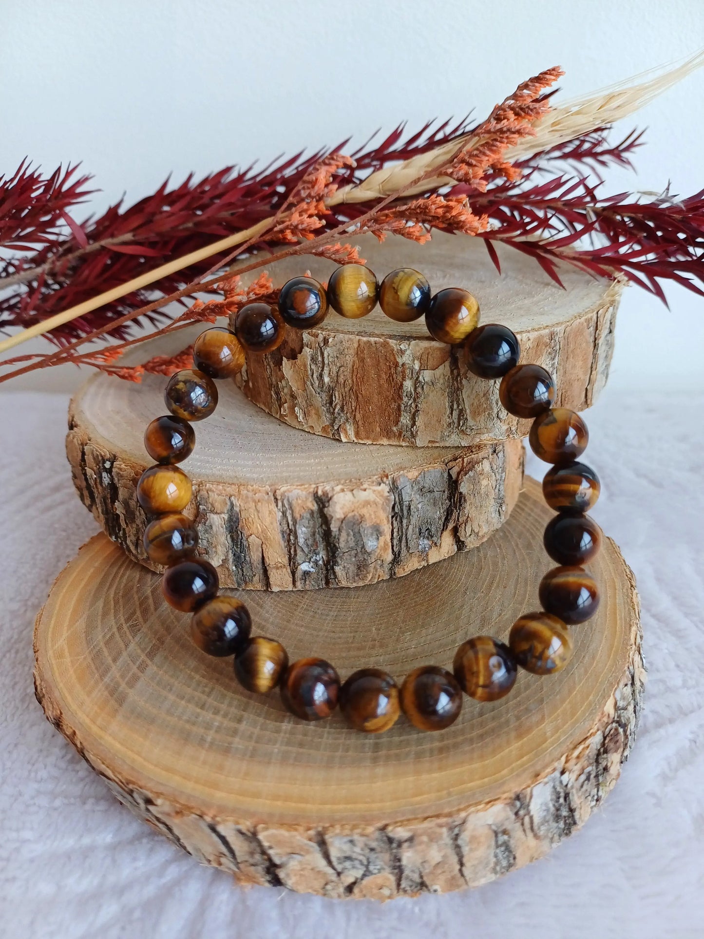 Bracelet œil de tigre 8mm (A) - Perla Terra