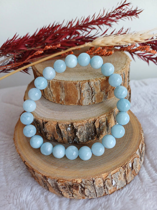 Bracelet Aigue Marine Brésil 8mm (A)