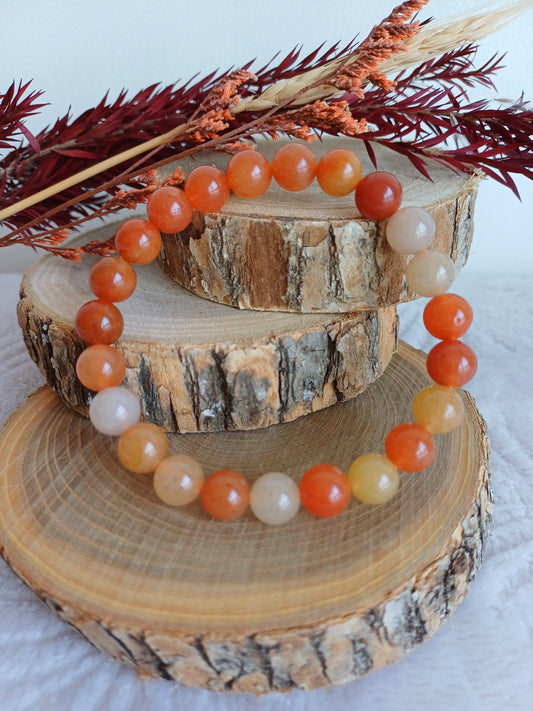 Bracelet Aventurine Orange 8mm (A)