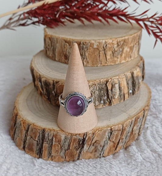 Bague Améthyste Réglable en Argent 925 (A) Perla Terra
