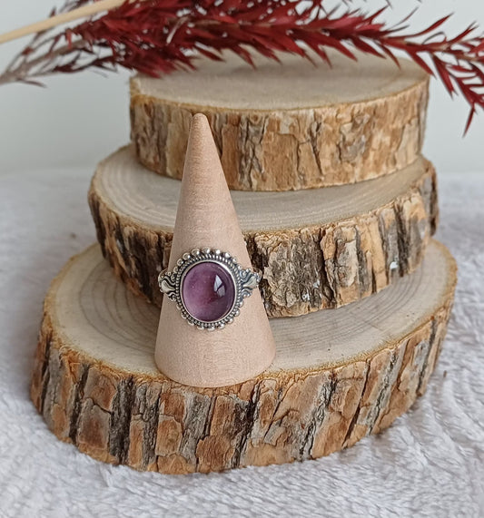 Bague Améthyste Réglable en Argent 925 (A) Perla Terra