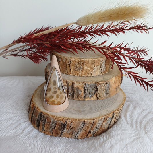 Bague Corail Fossile (n°45) Perla Terra