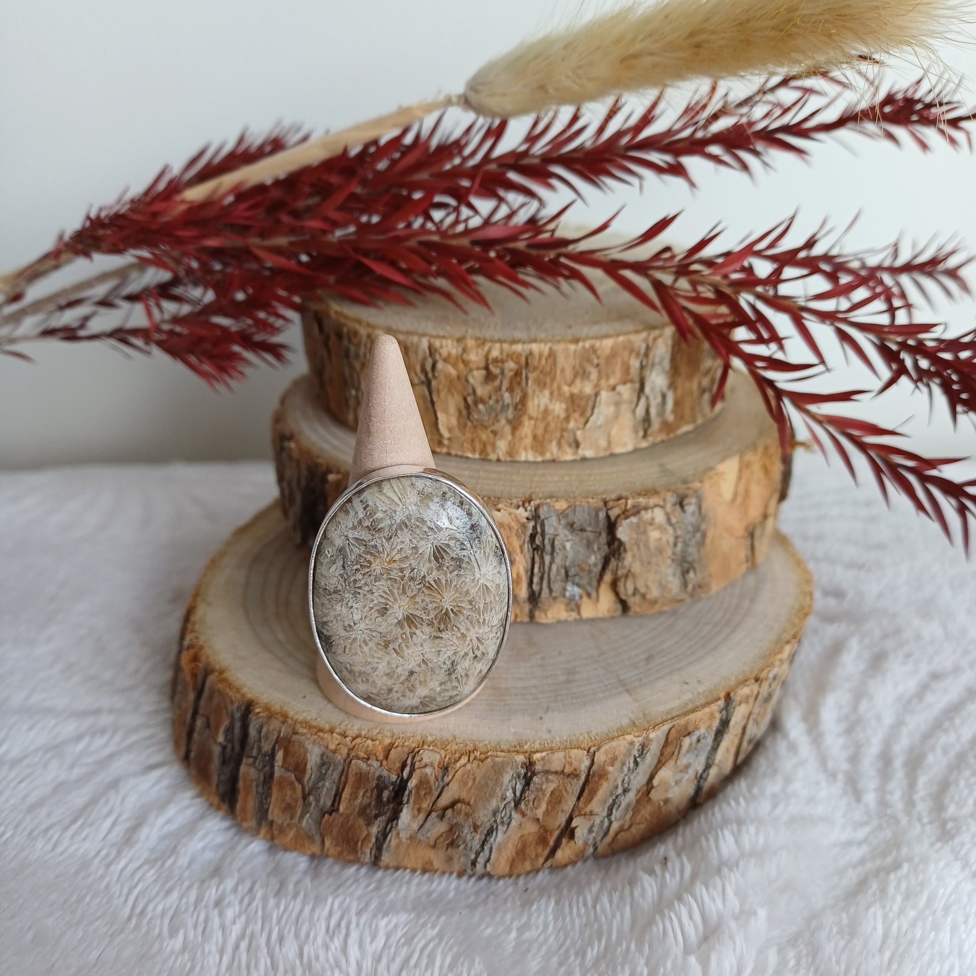 Bague Corail Fossile (n°38) Perla Terra