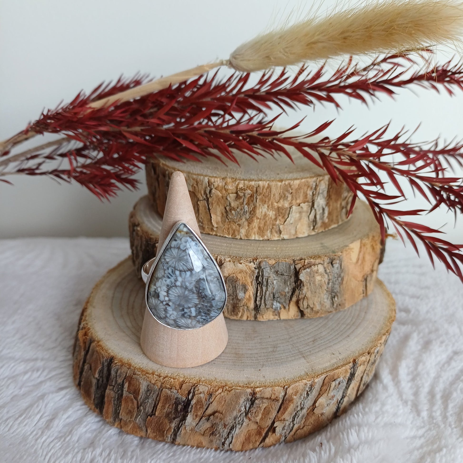 Bague Corail Fossile (n°39) Perla Terra