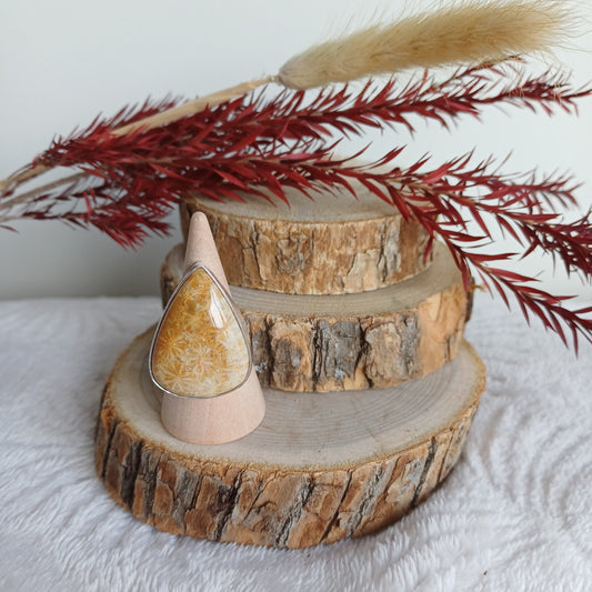 Bague Corail Fossile (n°43) Perla Terra