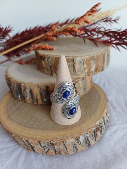 Bague Argent 925 réglable Lapis Lazuli (AA)