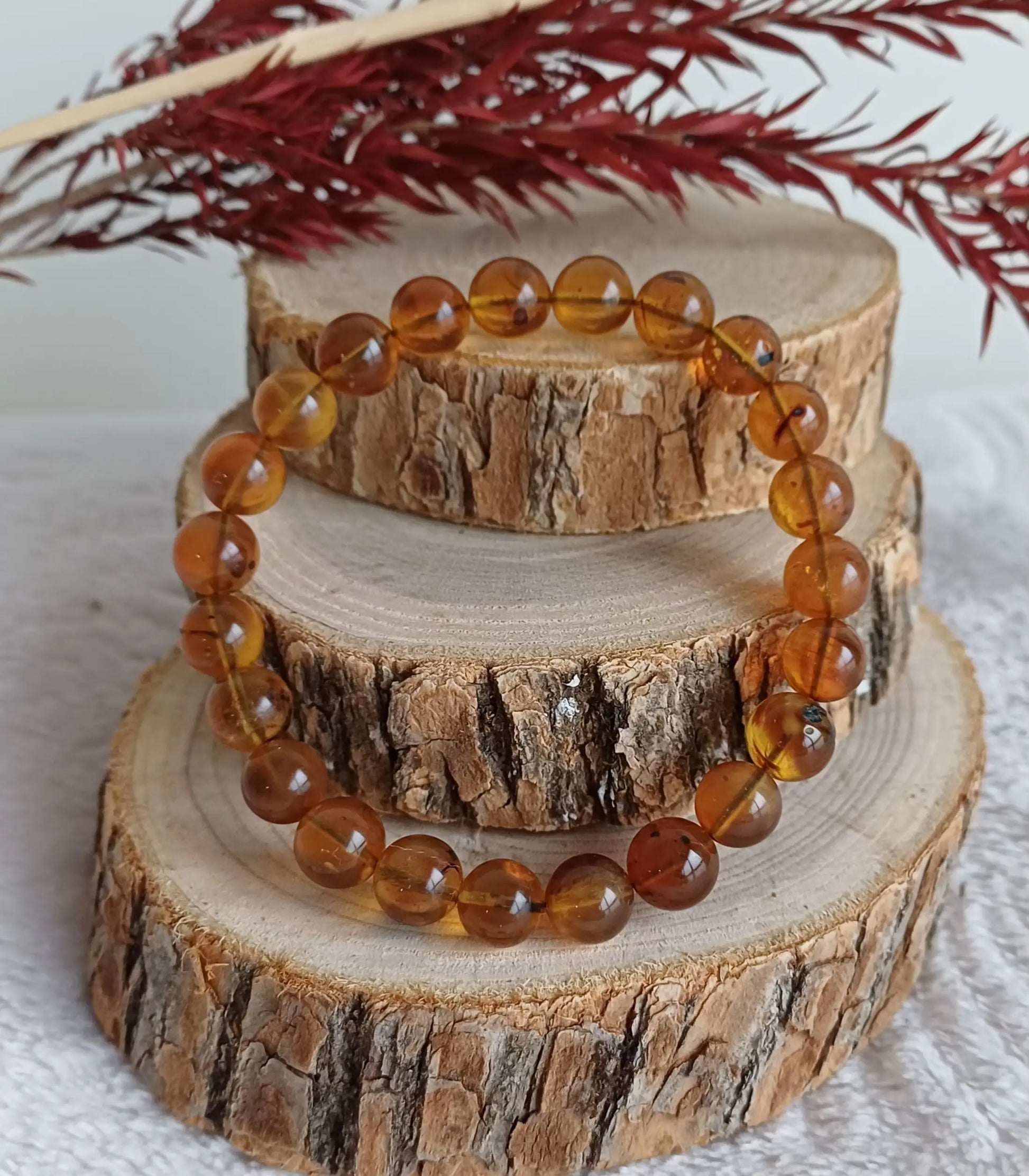 Bracelet Ambre Miel 8mm (AA) - Perla Terra
