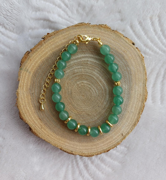 Bracelet Perla Doré Aventurine verte 6mm
