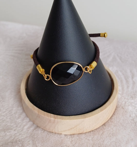 Bracelet Cordon Obsidienne