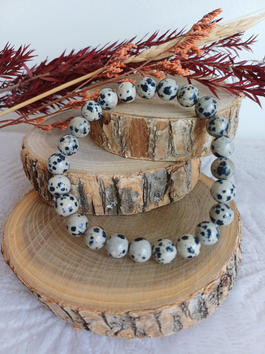 Bracelet Jaspe Dalmatien 8mm (AB)