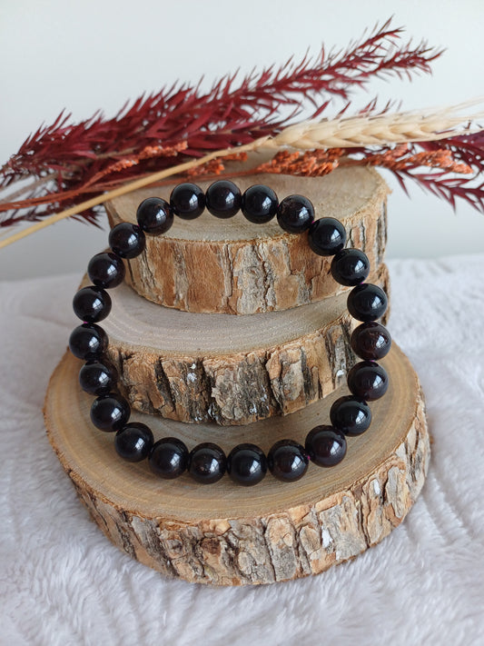 Bracelet Grenat Rouge Almandin 8mm (A)