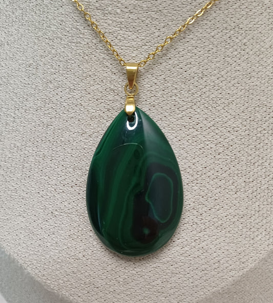 Pendentif Goutte Malachite (n°17)