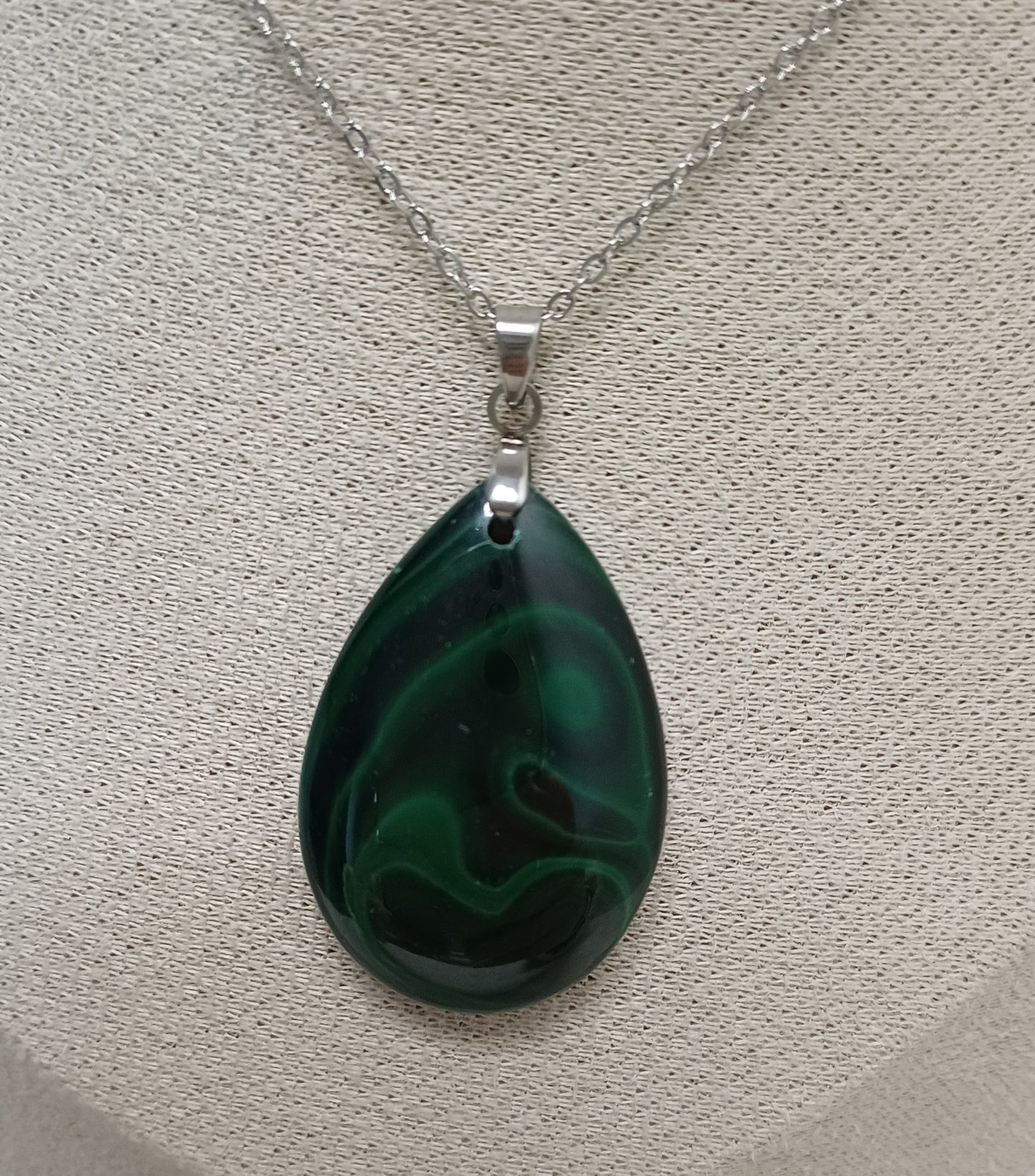 Pendentif Goutte Malachite (n°18)