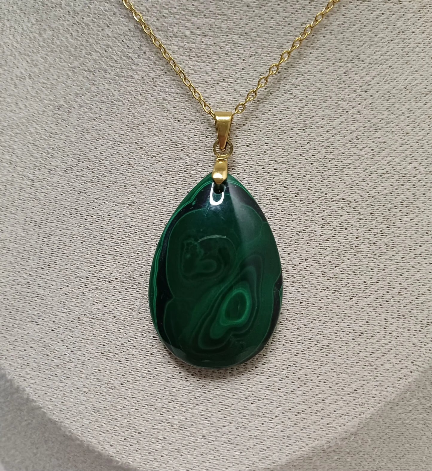 Pendentif Goutte Malachite (n°21) - Perla Terra