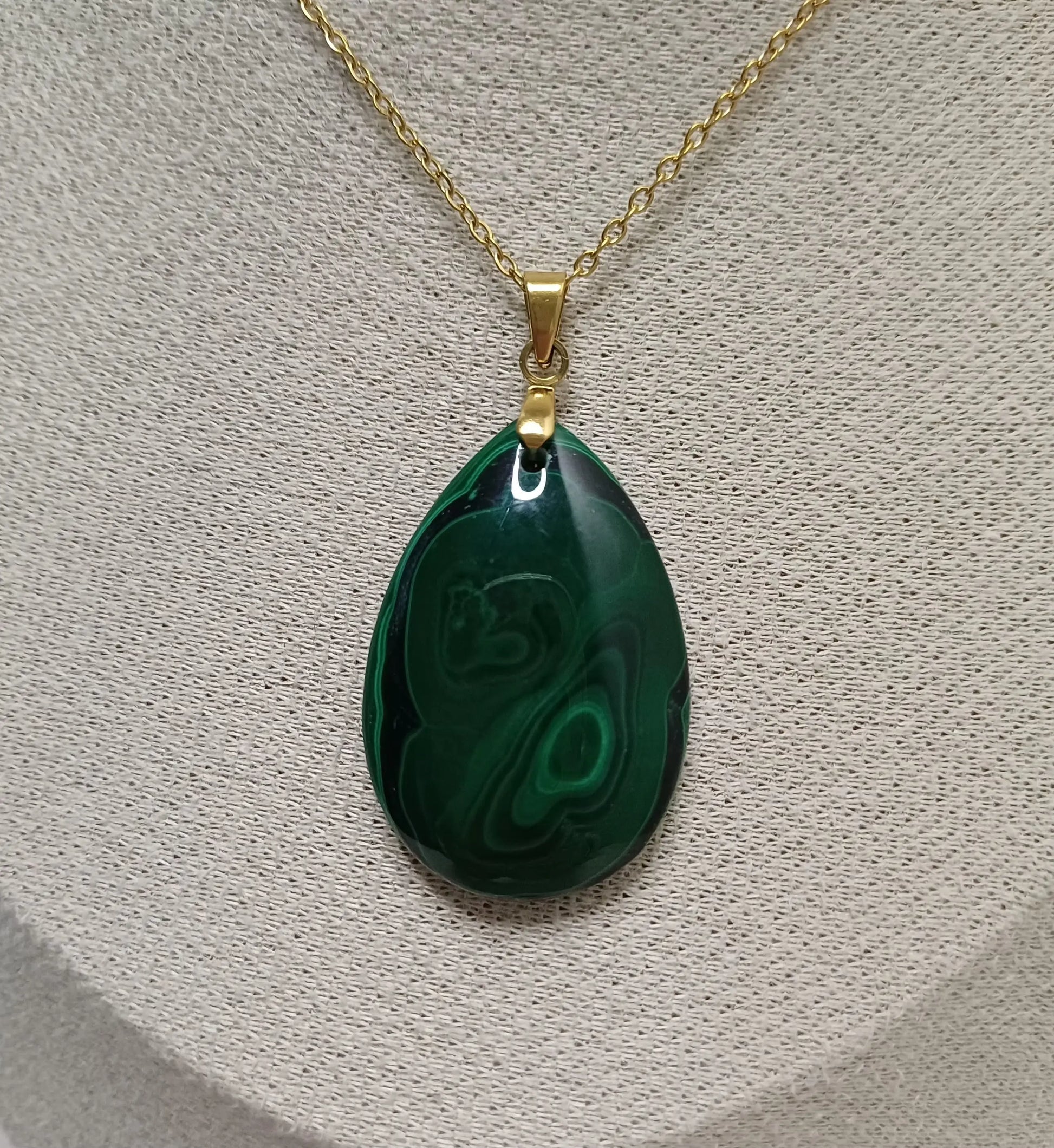 Pendentif Goutte Malachite (n°21) - Perla Terra