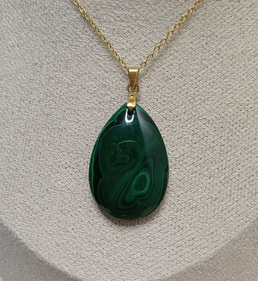 Pendentif Goutte Malachite (n°21)