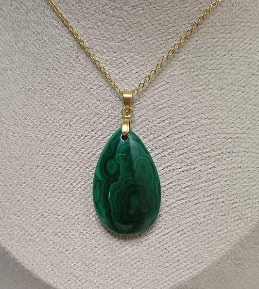 Pendentif Goutte Malachite (n°23)