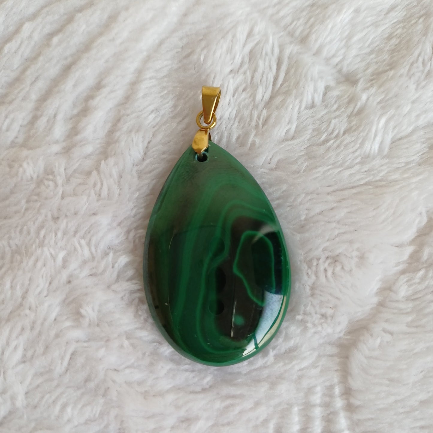 Pendentif Goutte Malachite (n°17) Perla Terra
