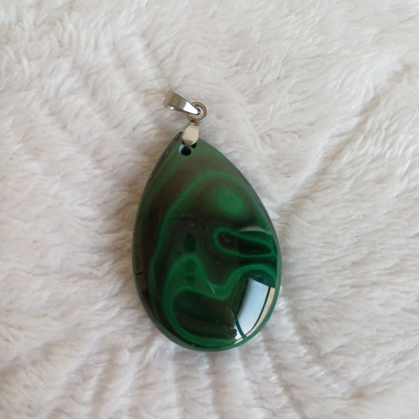 Pendentif Goutte Malachite (n°18) Perla Terra