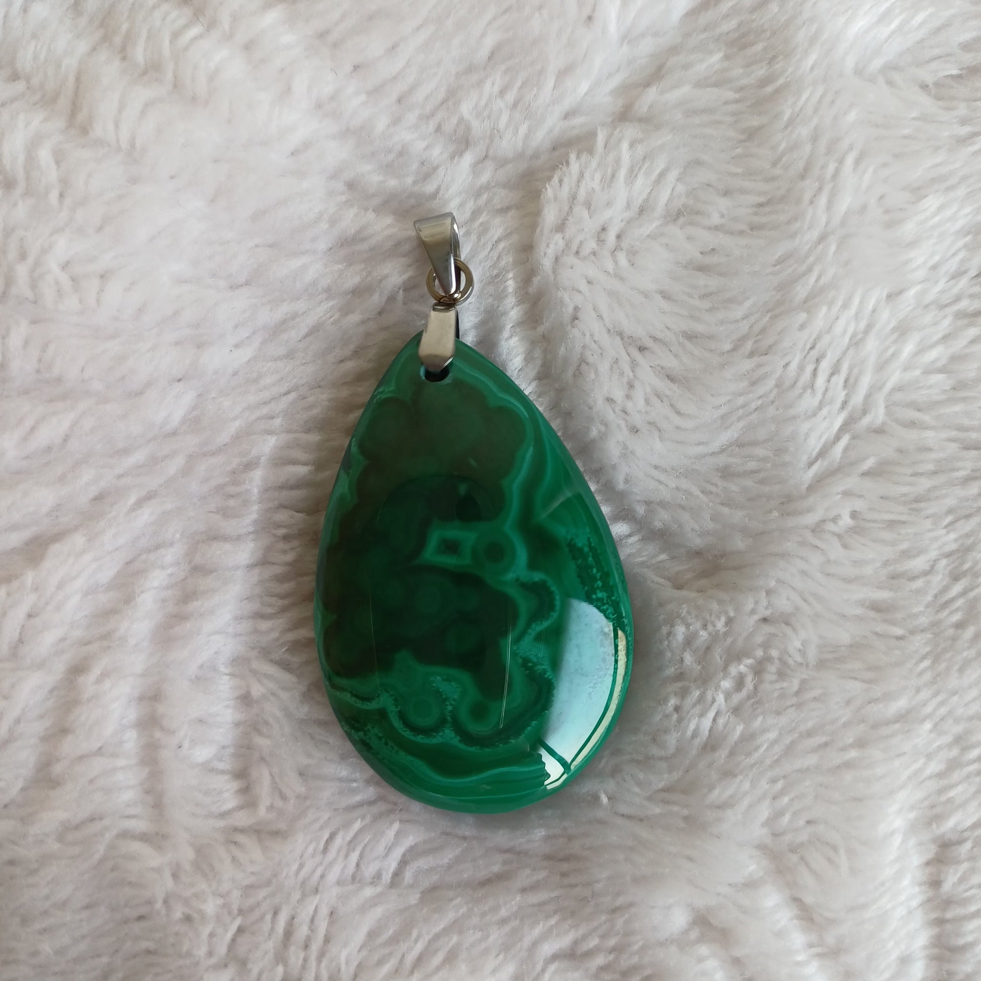 Pendentif Goutte Malachite (n°20) Perla Terra