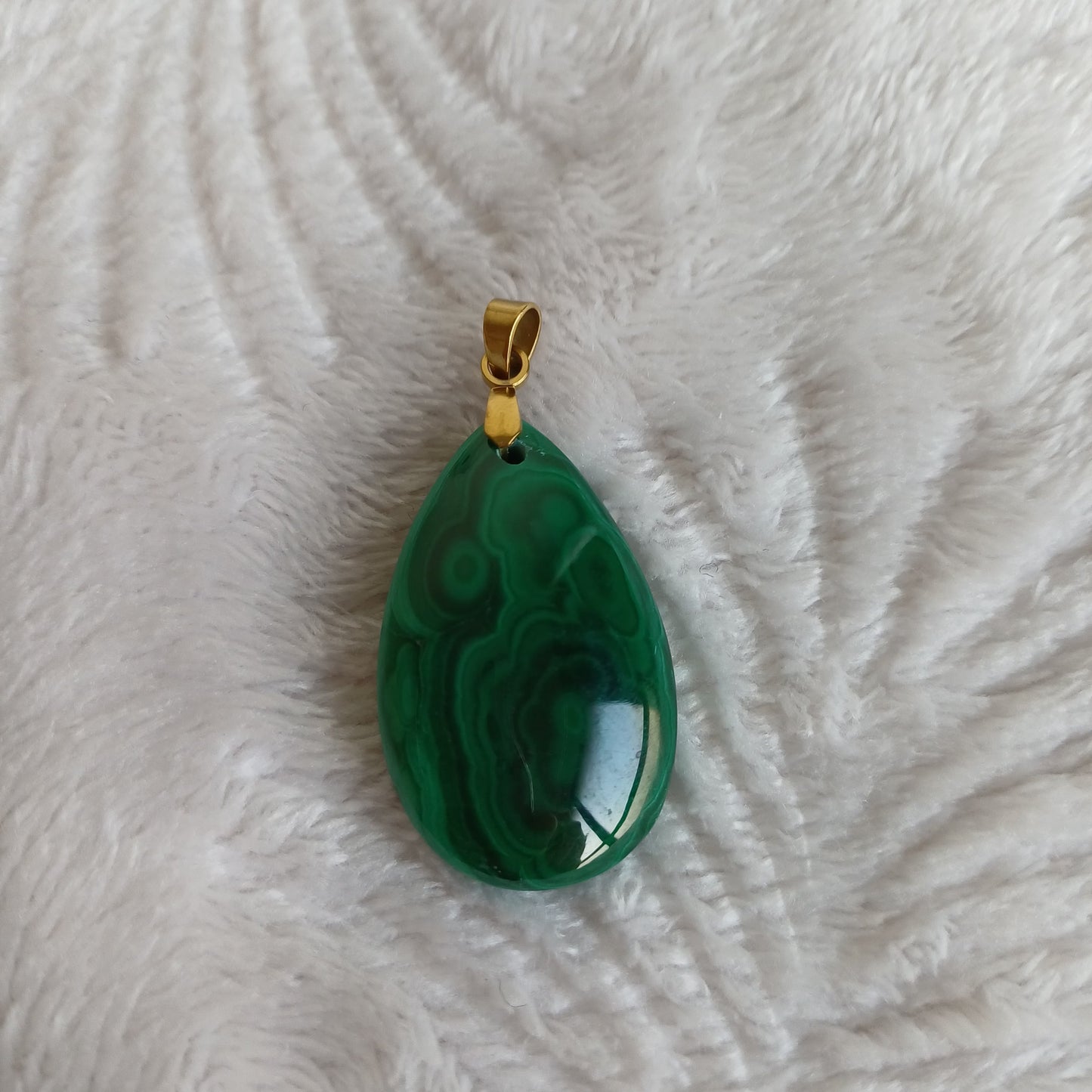 Pendentif Goutte Malachite (n°23) Perla Terra