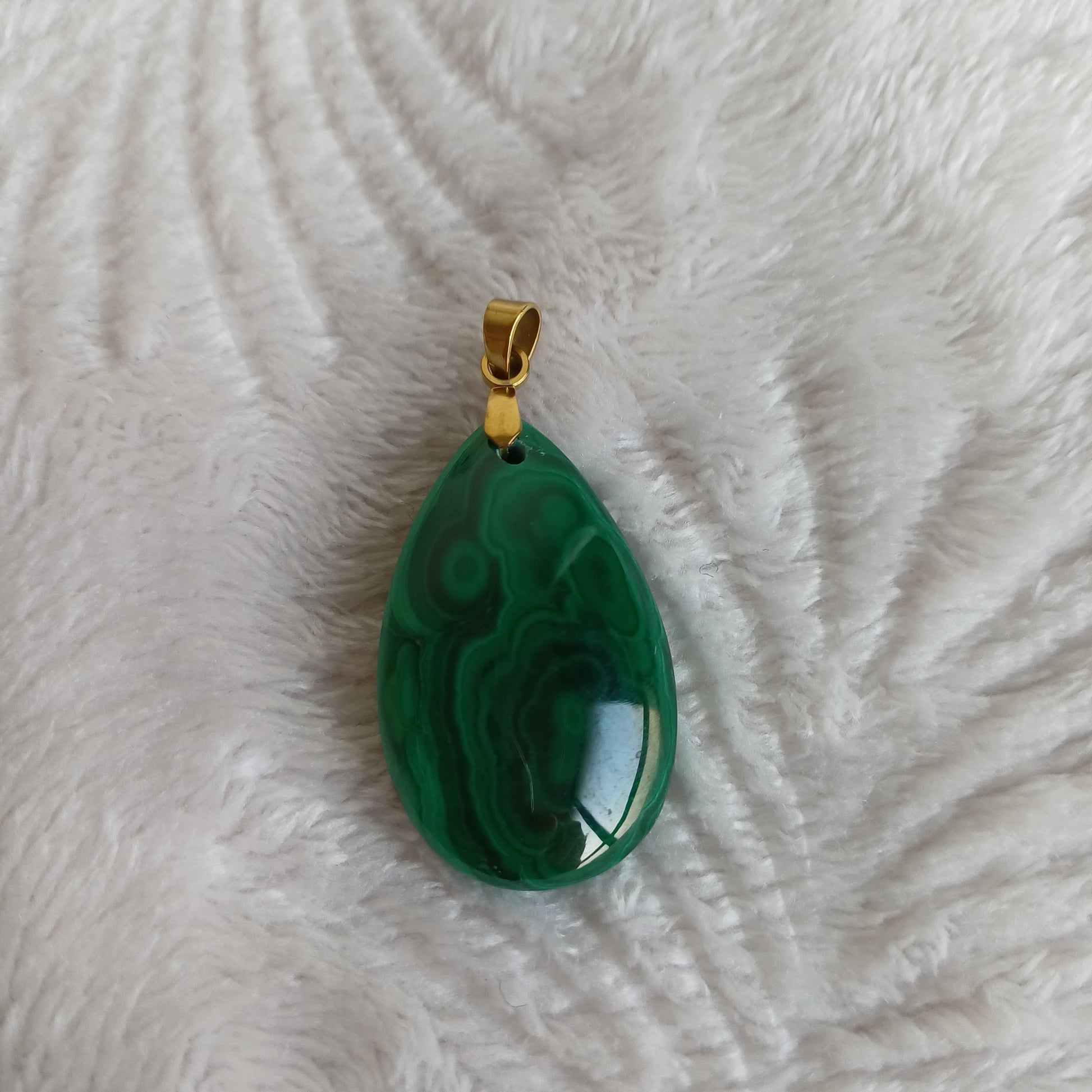 Pendentif Goutte Malachite (n°23) Perla Terra