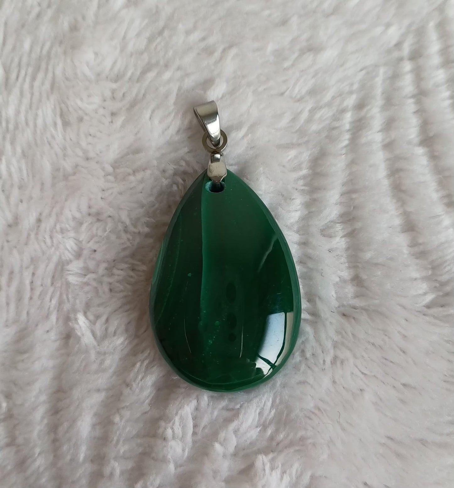 Pendentif Goutte Malachite (n°24) Perla Terra