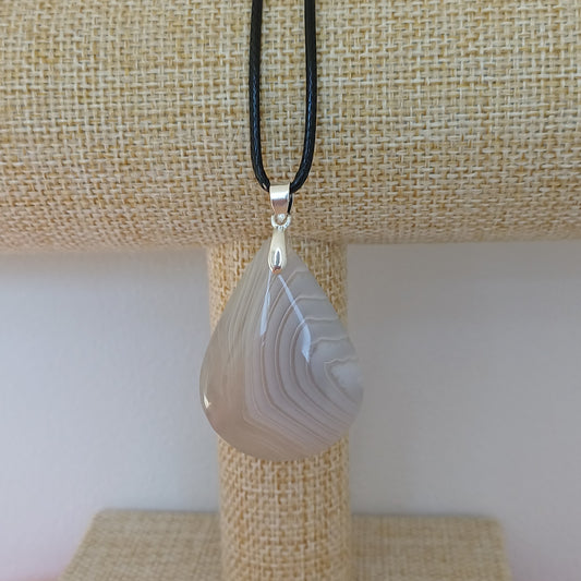 Pendentif Goutte Agate Rubanée