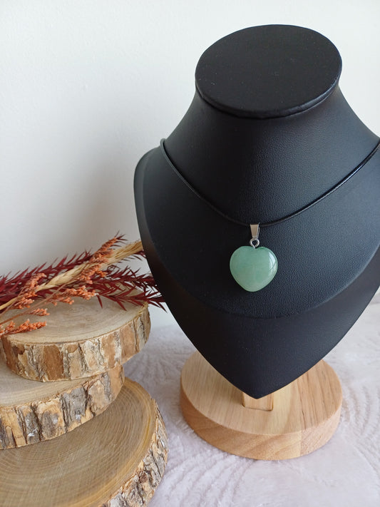 Pendentif Cœur Aventurine verte (A)