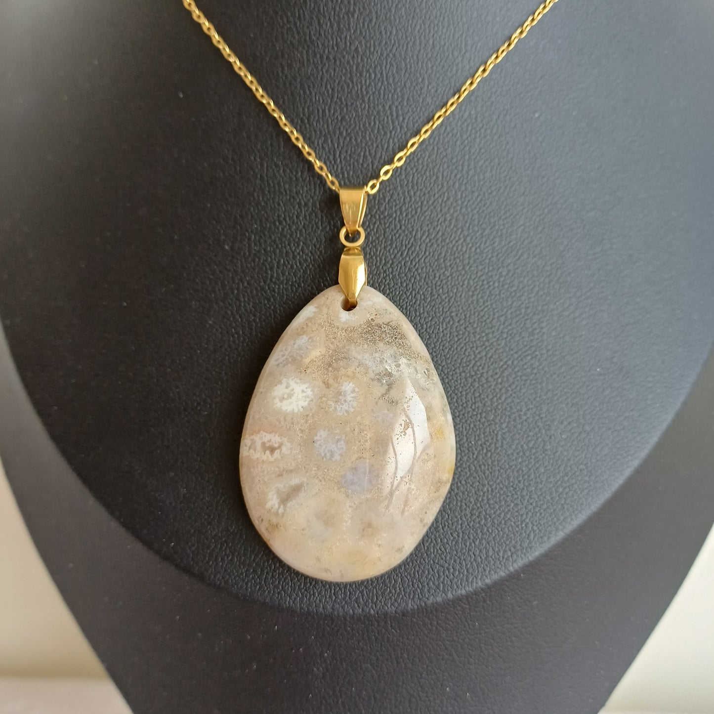 Pendentif Corail Fossile (n°26) Perla Terra
