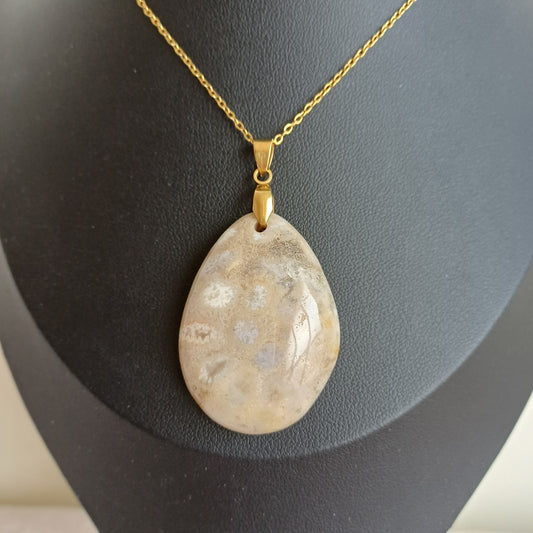 Pendentif Corail Fossile (n°26) Perla Terra