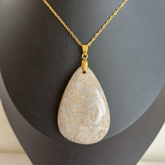 Pendentif Corail Fossile (n°28) Perla Terra