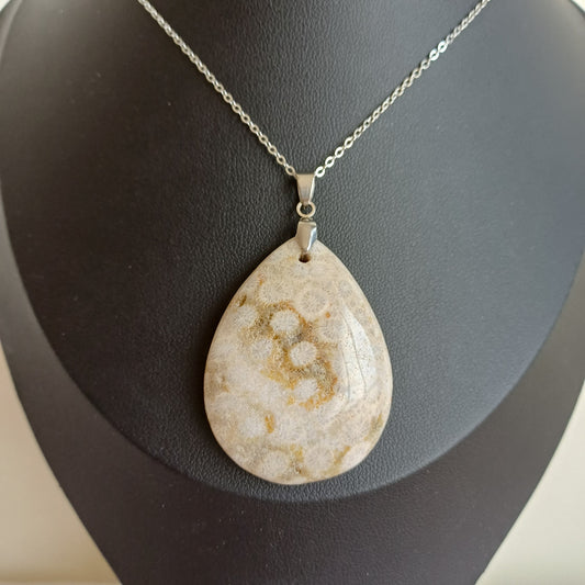 Pendentif Corail Fossile (n°29) Perla Terra