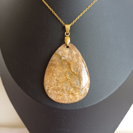 Pendentif Corail Fossile (n°30) Perla Terra