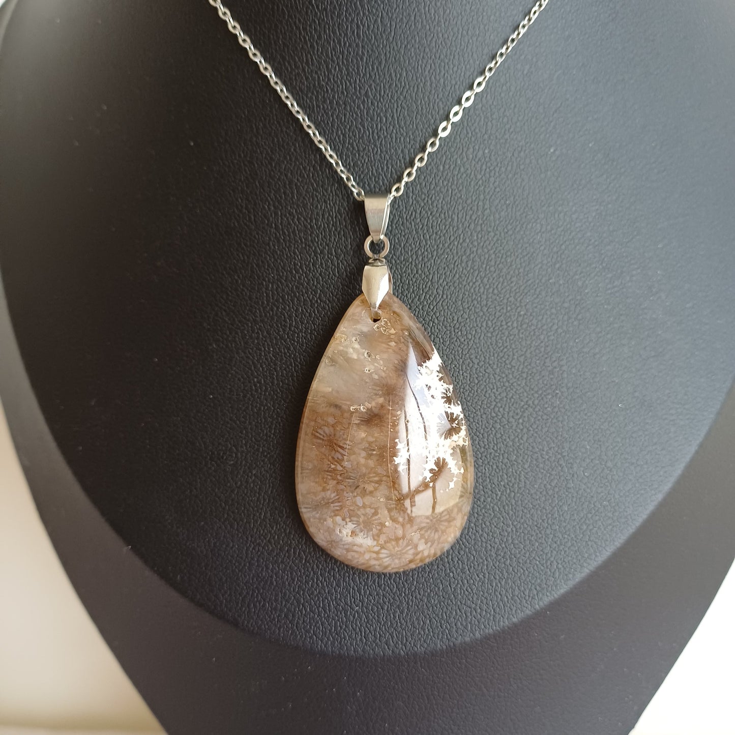 Pendentif Corail Fossile (n°31) Perla Terra