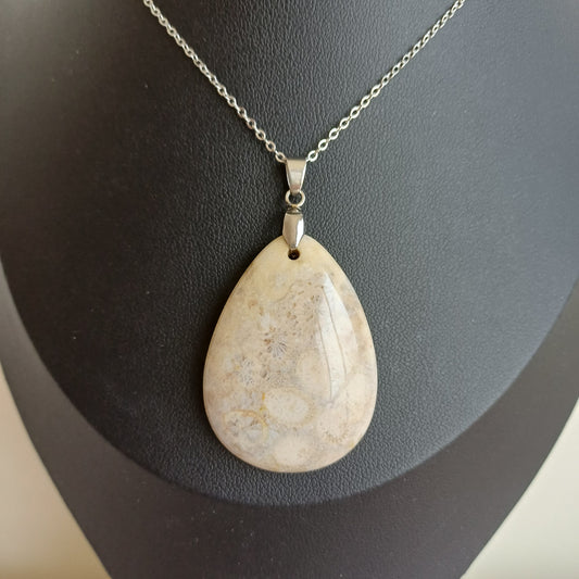 Pendentif Corail Fossile (n°36) Perla Terra