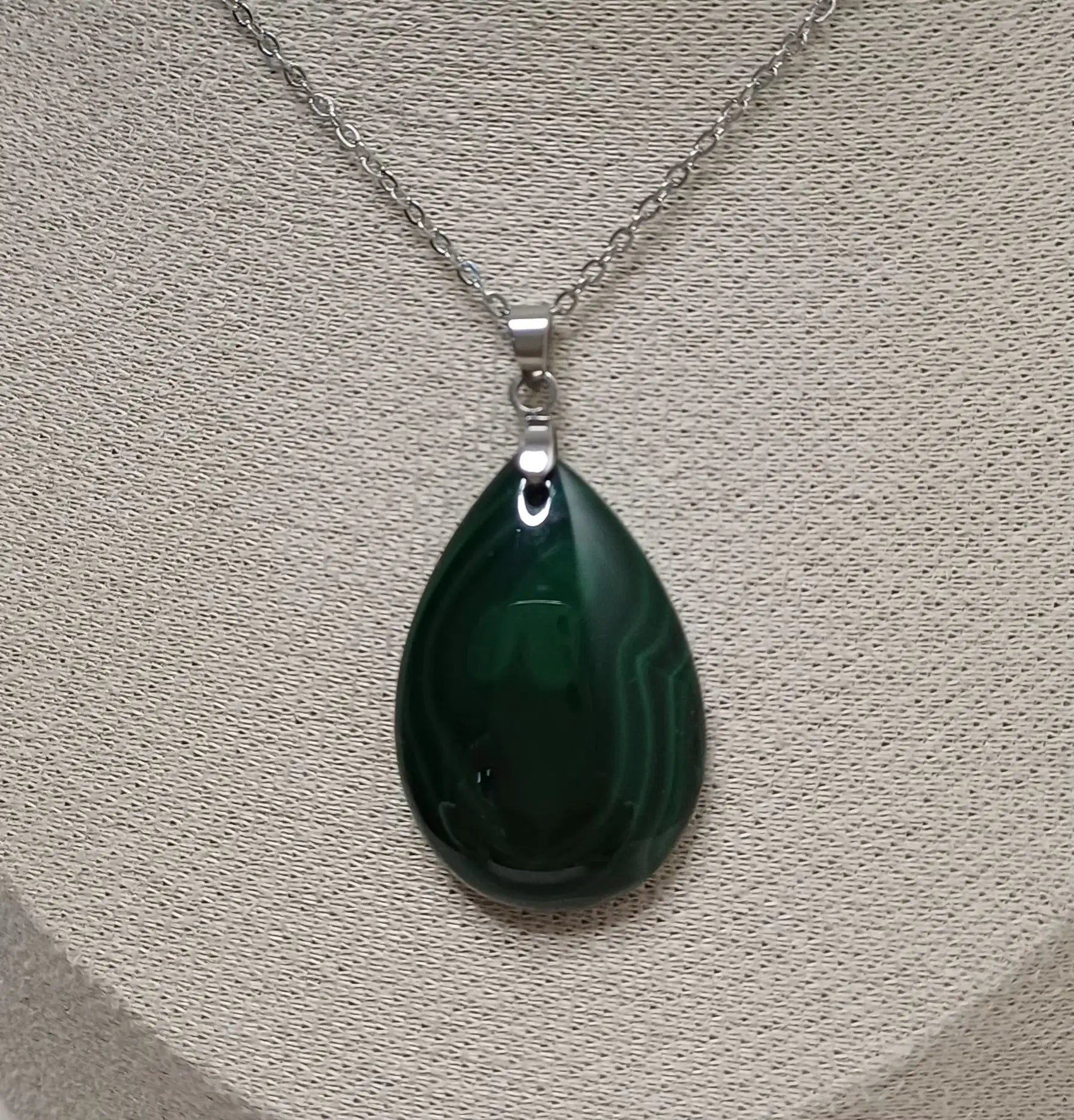 Pendentif Goutte Malachite (n°22) - Perla Terra