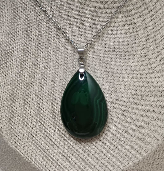 Pendentif Goutte Malachite (n°22)